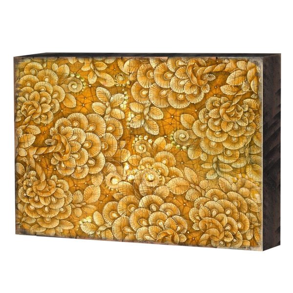 Designocracy Patterned Rustic Wooden Block Design Graphic Art 9501312